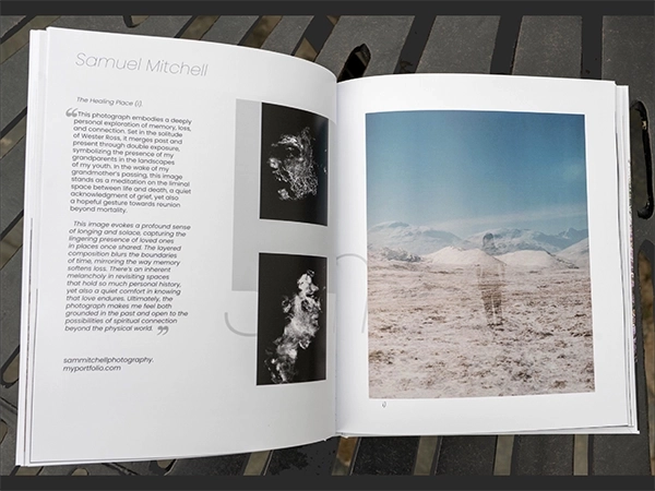 Interior page spread of the festival book showcasing international photography on 150gsm silk paper.