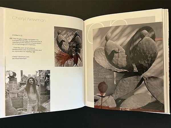 A third interior spread of the festival book, showcasing the range of diverse photographic styles and artist biographies.
